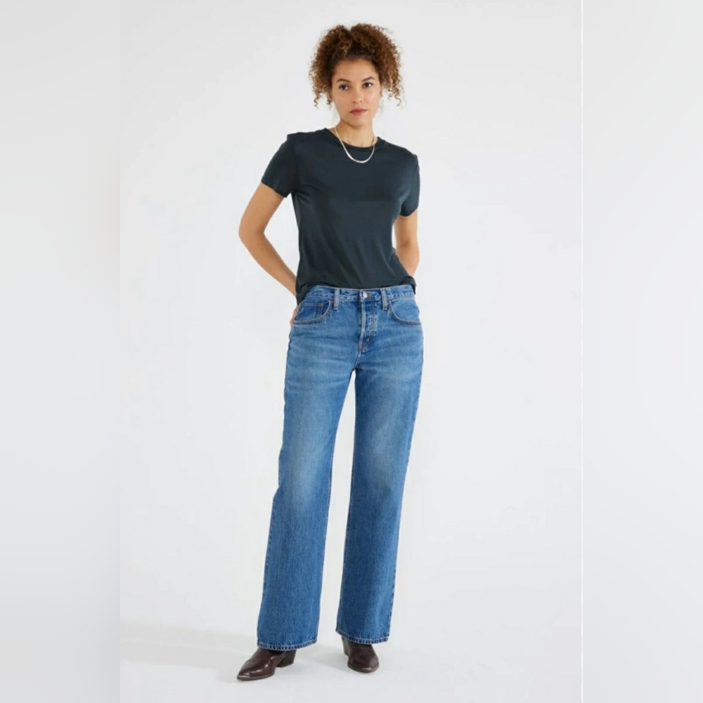 NWT Etica Amis Relaxed Boot Cielo Ethically Made Women's Blue Jeans Size…